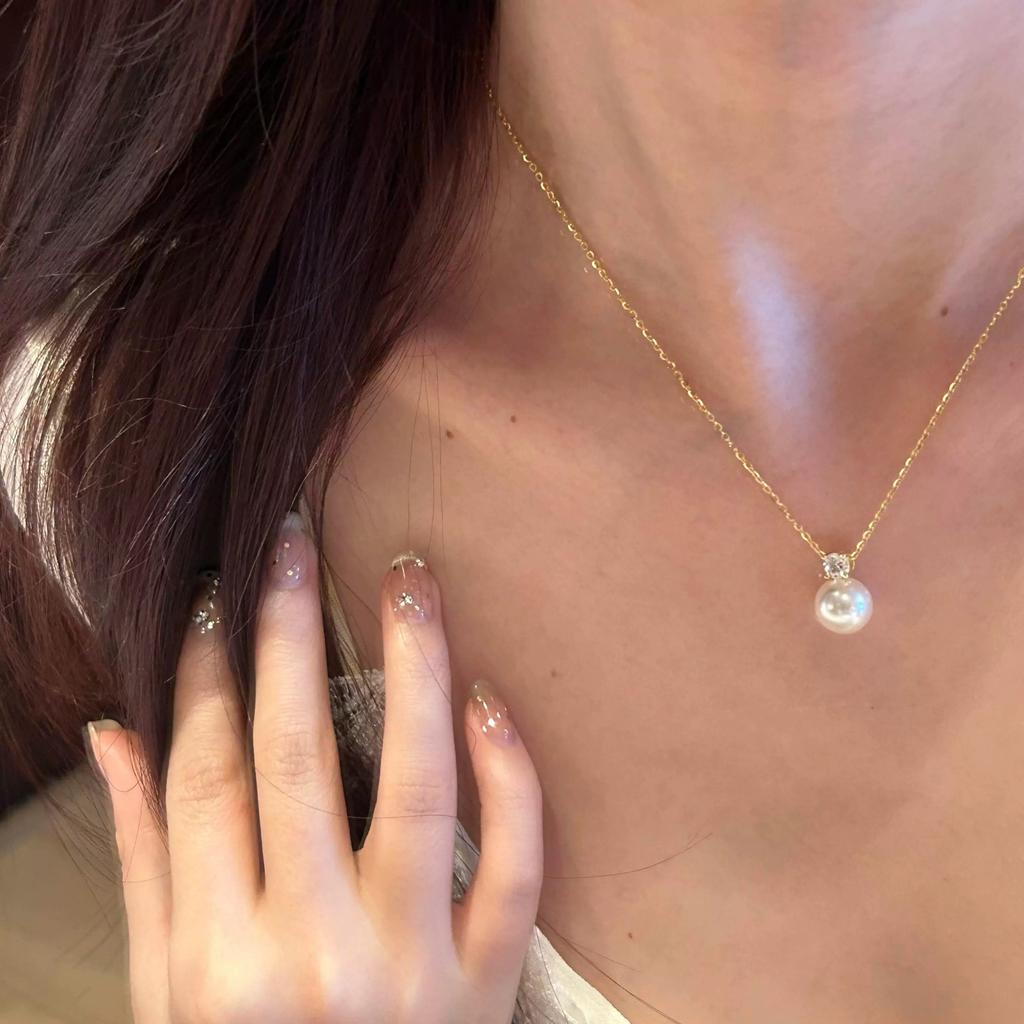 Shijia pearl necklace women's niche design sense fashion temperament collarbone chain neck chain sweater chain bead chain