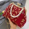 2024 Designer Women Handbags And Purse Floral Shoulder Bags Vintage Pearl Tassel Shell Clip Lady Chain Satchel Crossbody Bags