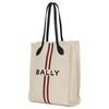Bally Logo Magnetic Closure Fabric And Leather Tote Bag Women Tote Bags Natural 6307788