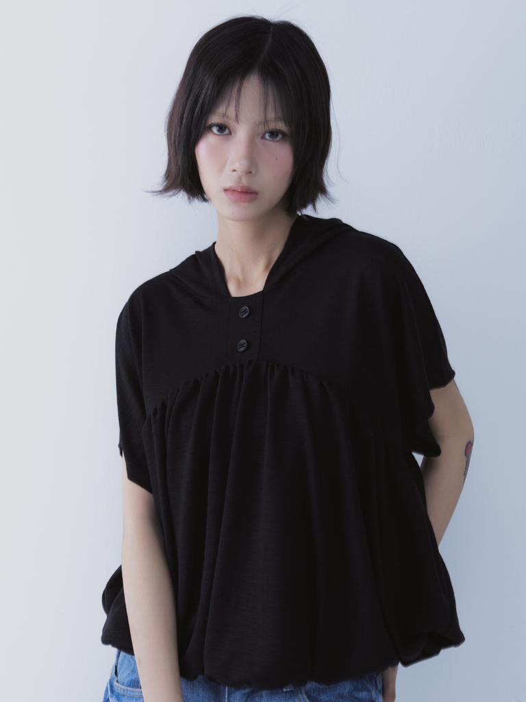 SETSETSET Balloon Hoodie Black