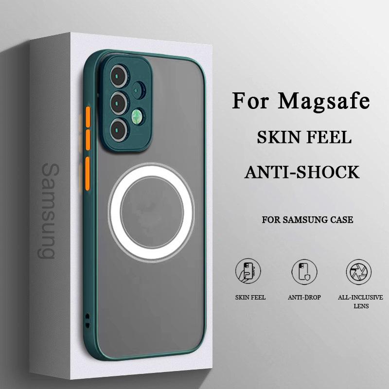 Luxury Magnetic Wireless Charge Case For Samsung A53 A54 A55 A52 A52S A35 A34 A33 A32 A14 A12 A13 A71 5G Shockproof Matte Cover