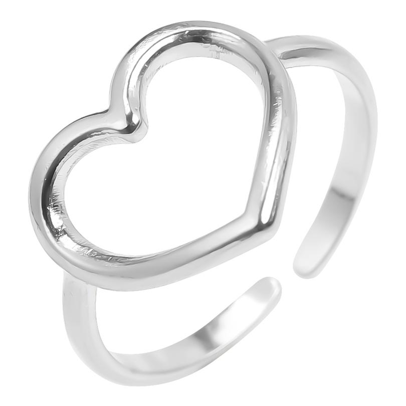 

Elegant Love Heart Women s Accessories Stainless Steel Ring Adjustable Opening Fashion Ring 2026 Jewelry Never Fade Best Gifts adjustable