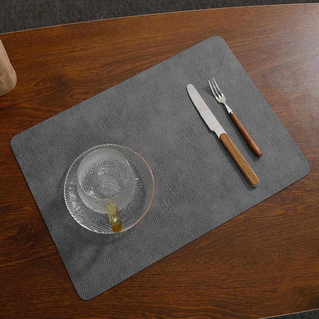Leder-Platzset Western-Essplatzset Doppelseitig integriertes Rindsleder-Muster wärmeisolierende Esstisch-Matte Hotel Haushalt wärmeisolierende Matte