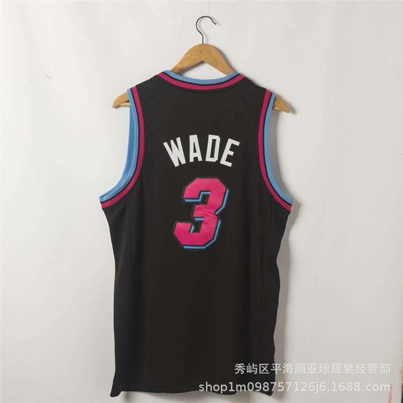 Miami Heat 3 Dwyane Wade Bordado Camisa de Basquete Masculino Feminino Respirável Roupa Esportiva Temporada