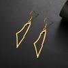 My Shape Israel Map Earrings Stainless Steel Gold Color Israel Country Outline Geography Map Pendants Earrings Jewelry Wholesale