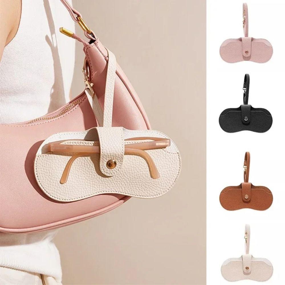 Portable Pu Leather Glasses Bag Dog Sunglasses Eyeglass Bag Hanging Glasses Storage Bag Female