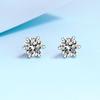 925 sterling silver six-claw earrings for women moissanite screw earrings plated pt950 gold ear jewelry