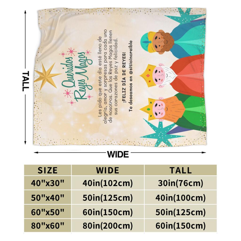Día de los Reyes Magos Throw Blanket for Couch  Fuzzy Soft Plush Blanket 50x60 Inches Multi-size Bedspread for All Seasons