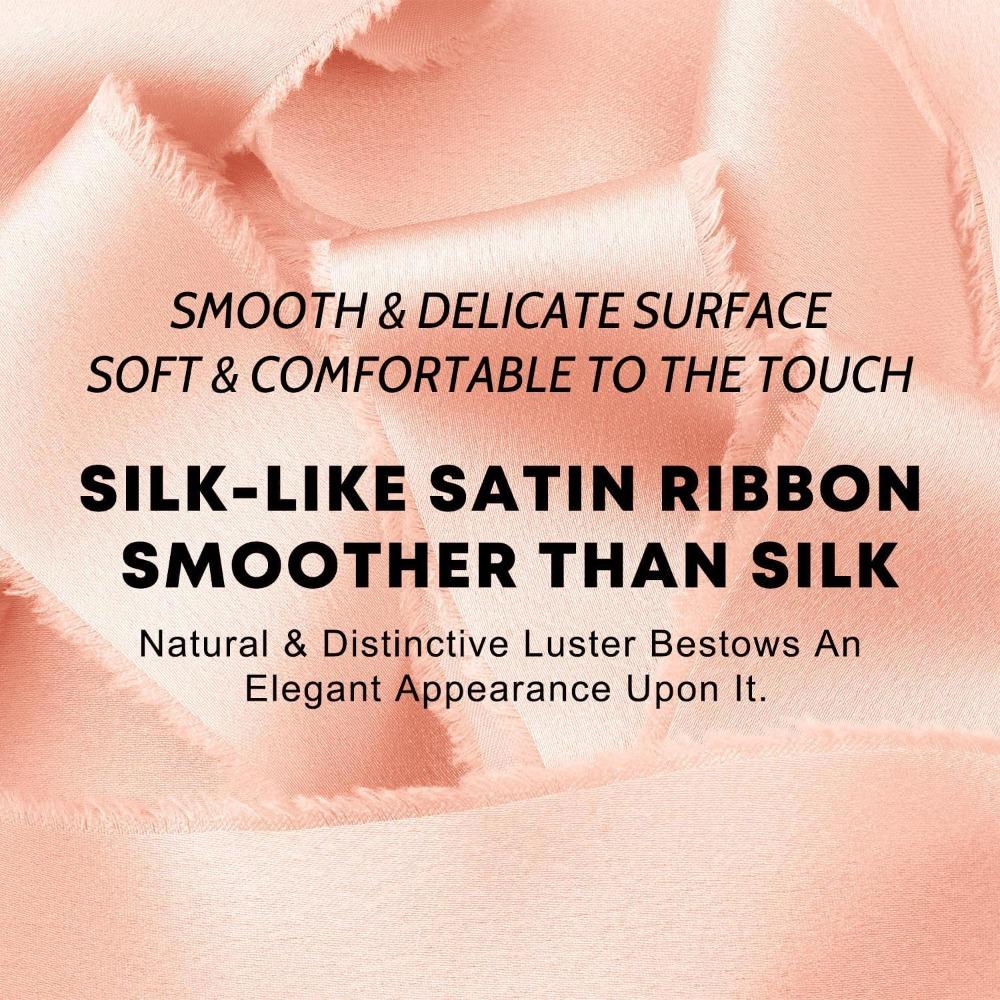 1 Roll 1.6in X 5Yd Solid Satin Ribbons Frayed Ribbons for Crafts Silk Ribbons  for Wedding Decor