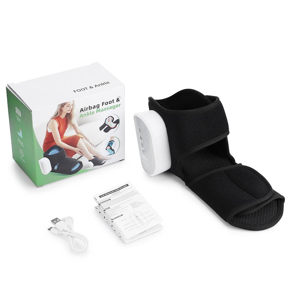 New Wireless Air Pressure Ankle Massager Electric Heating Vibration Massage Airbag Compression Foot Ankle Muscle Relaxation Care чёрный