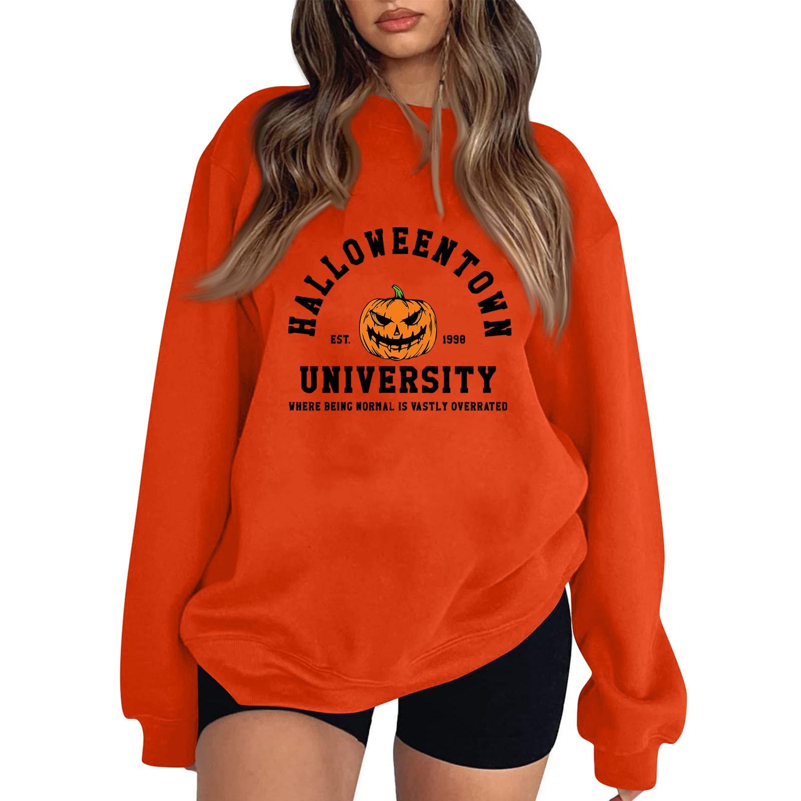 Womens  Fashion Tops Casual Crewneck  Striped Long Sleeve Loose Pullover Shirts XL оранжевый