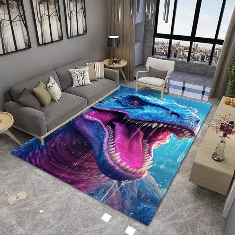 Mighty Dinosaur Printing Large-area Carpet Suitable for Living Room and Bedroom Mats Anti Slip Wear-resistant Soft Rug Beautiful