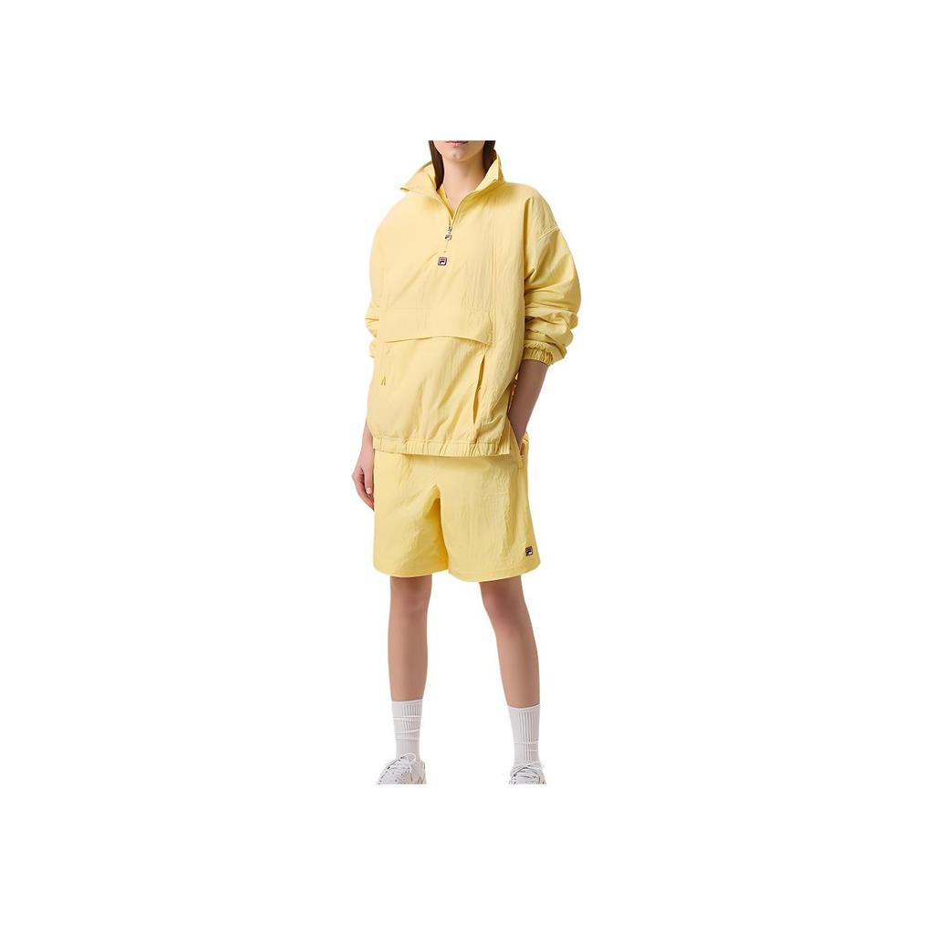 FILA X Hailey Collaboration Fashion Versatile Simple Long Sleeve Sweatshirt Unisex sweatshirt Yellow A71W523701F-YE