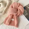 Cute Solid Color Plush Knitted Scarf Winter Warm Cold-proof Neck Guard Scarf Student Neckband Girly Fashion Mountaineering Glove