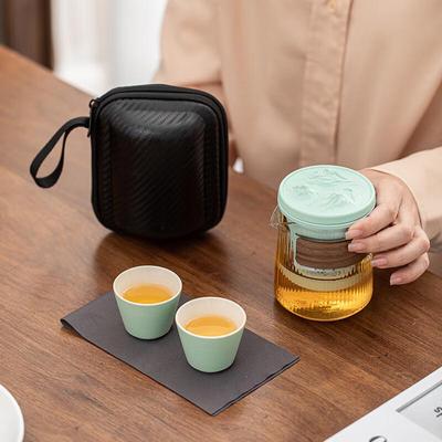 Meijin Portable Outdoor Travel Tea Set with 1 Pot, 2 Cups