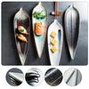 35cm Long Food Grade Ceramic Japanese Tableware Creative Leaf Shaped Sushi Plate Korean Cuisine Restaurant Sashimi Cold Dish