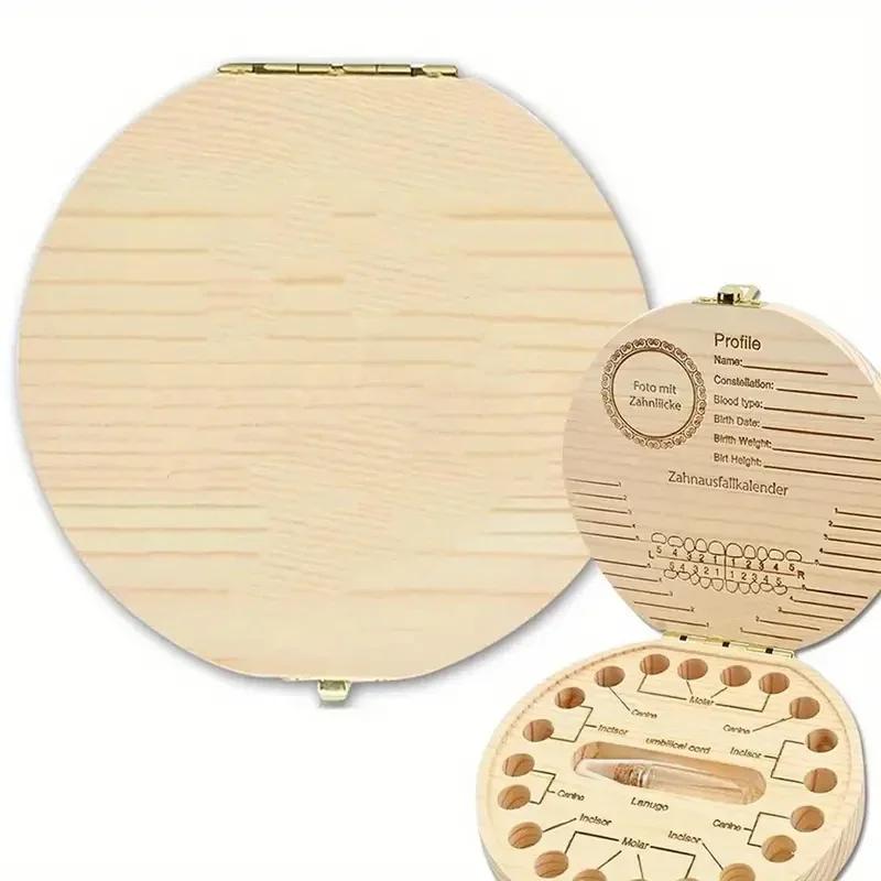 1PCS Free Customization Wooden Tooth Storage Box Baby Tooth Wood Storage Box Organizer Teeth Kids Christening Case Birthday Gift