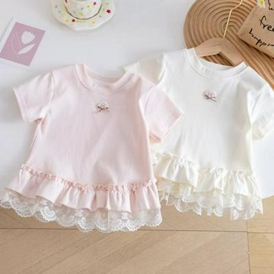 Girls' Summer Ruffle Princess T-Shirt - Stylish Short-Sleeve Top