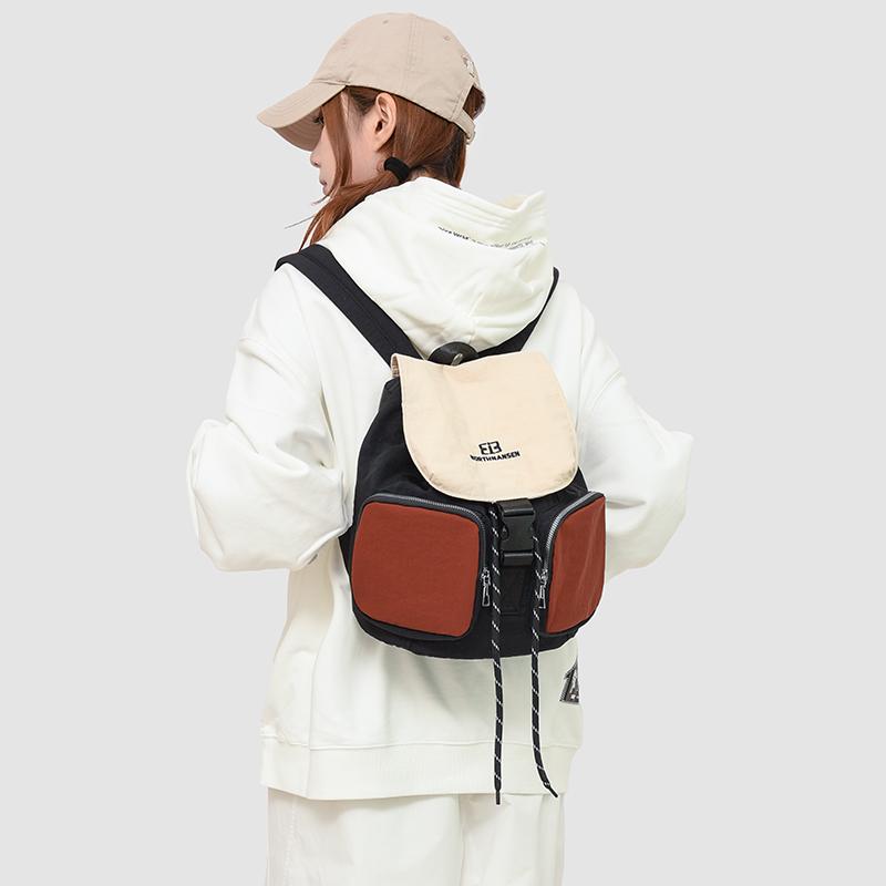 Color Block Student Schoolbag Men's Backpack Women's Large Capacity Multi-Pocket Backpack