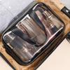 1 Peça Bolsa de Maquiagem para Viagem Bolsa para Pincéis de Maquiagem Bolsa de Higiene Pessoal Bolsa de Maquiagem Transparente Feita de Material PVC, Bolsa de Higiene Pessoal Portátil, Bolsa de Armazenamento de Cosméticos