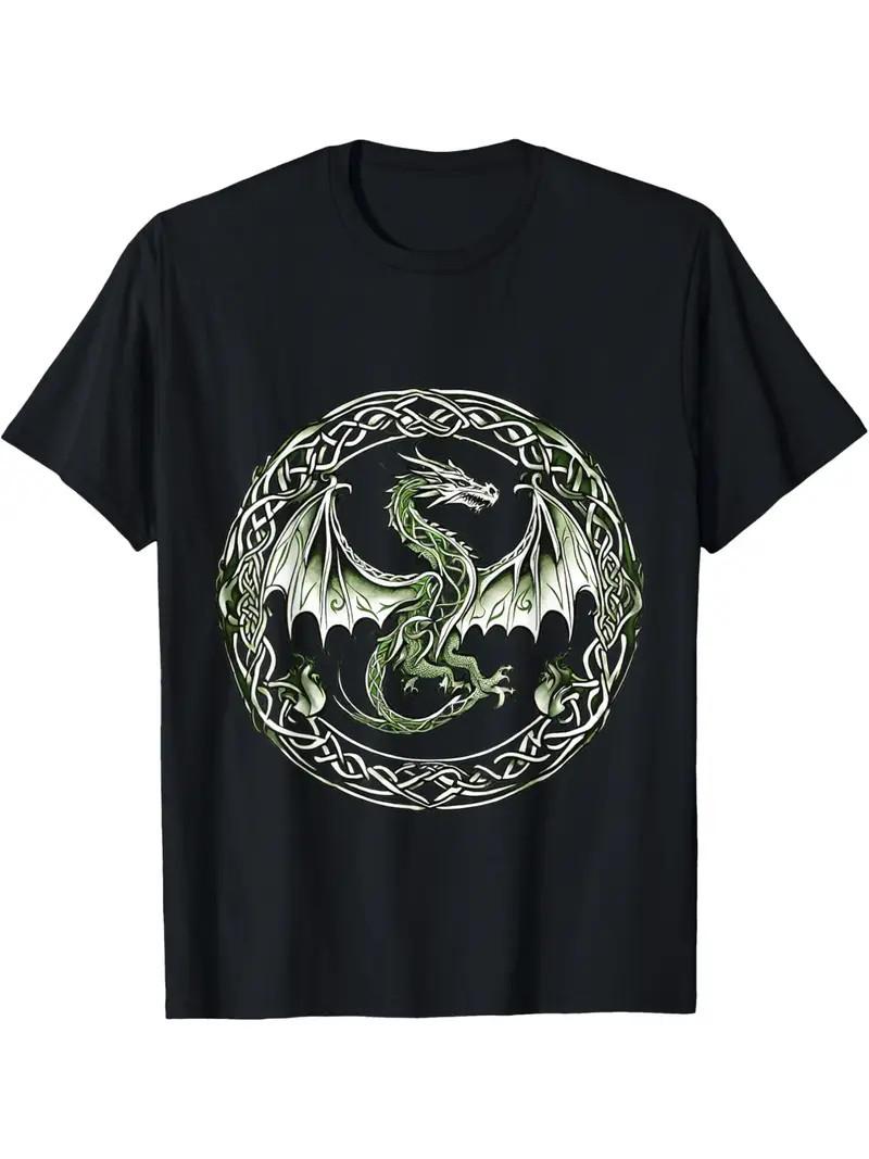Tribal Irish Green Celtic Knot Fantasy Celtic Dragon T-Shirt Men s T-shirt Funny Unisex T-Shirt XXXXL