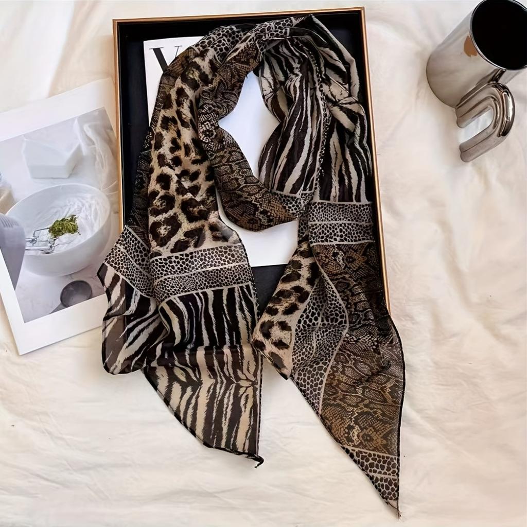 Long Wavy Silk Scarf for Women Versatile Neck Thin Scarf Headband Accessories