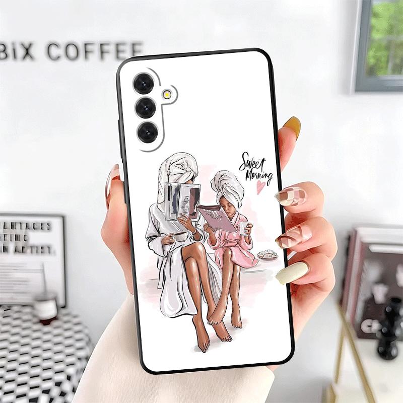 Baby Mom Girls Soft Phone Case for Samsung A17 A37 A57 A16 A26 A36 A56 A15 A25 A35 A55 A14 A24 A34 A54 A13 A23 A33 A53 A52 A12