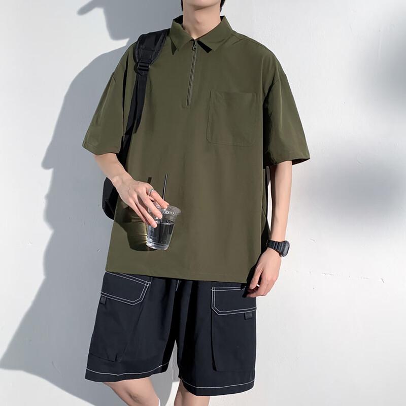 Men s Summer Lightweight Half-Zip Polo T-Shirt 2XL