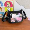 The transparent millet bag of the lounge student class messenger bag is versatile casual shoulder crossbody bag