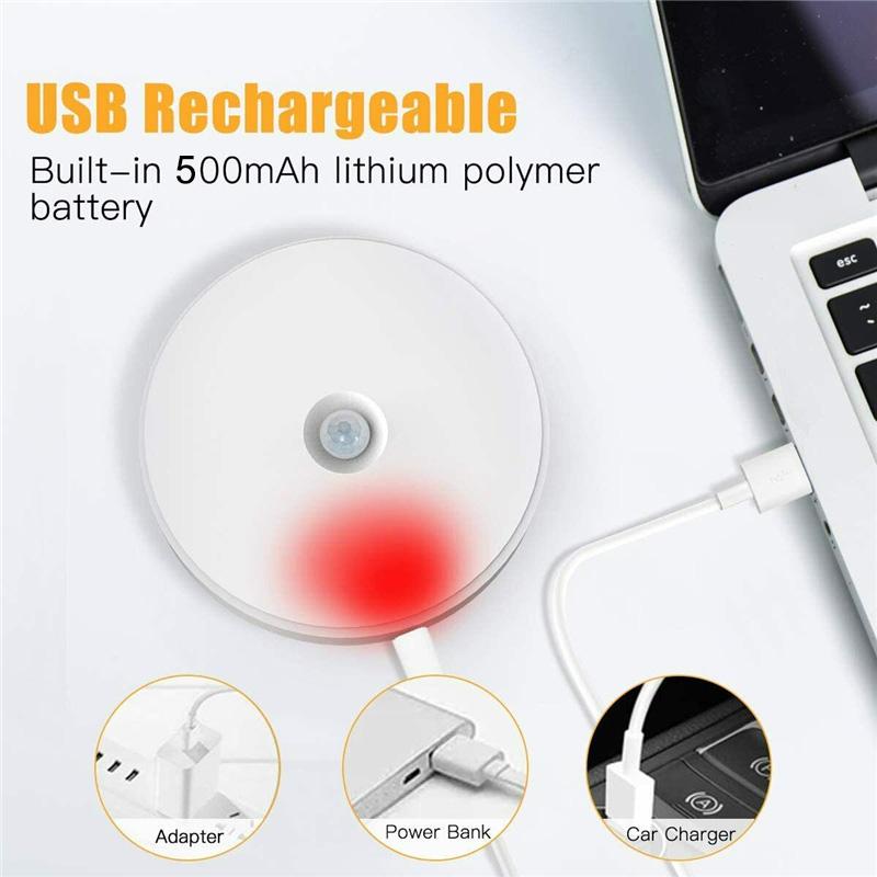 Motion Sensor LED Light Night Lights USB Rechargeable Night Light Wall Lamp for Stairs Hallway Closet Cabinet Light Decor