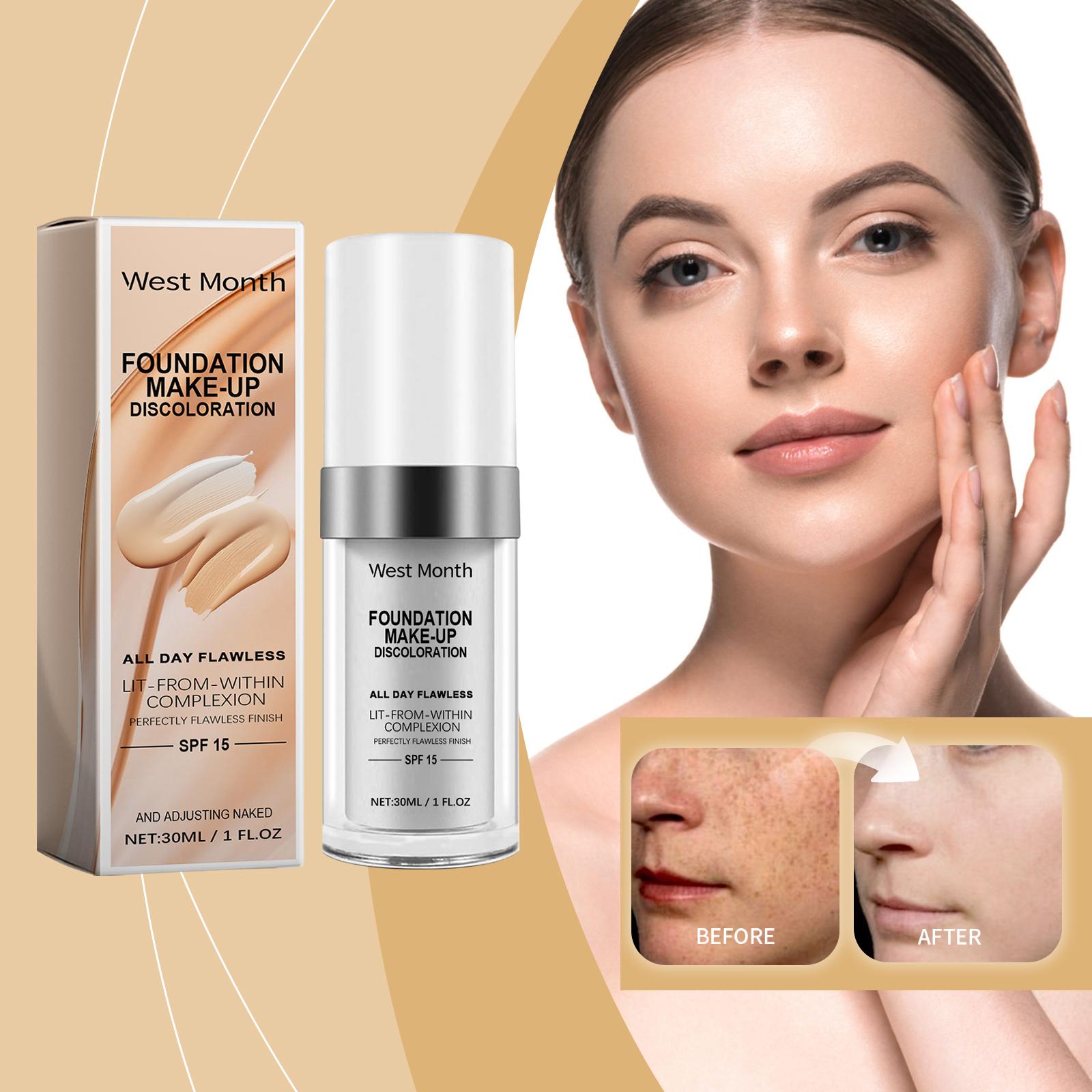 Fondotinta Correttore Adattabile alla Temperatura West&Month, idratazione a lunga durata, coprenza naturale, effetto no-mask, uniforma il tono della p