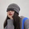 Solid Color Simple Skullies Thicken Wool Cold Cap Fashion Winter Warm Cap  Streetwear