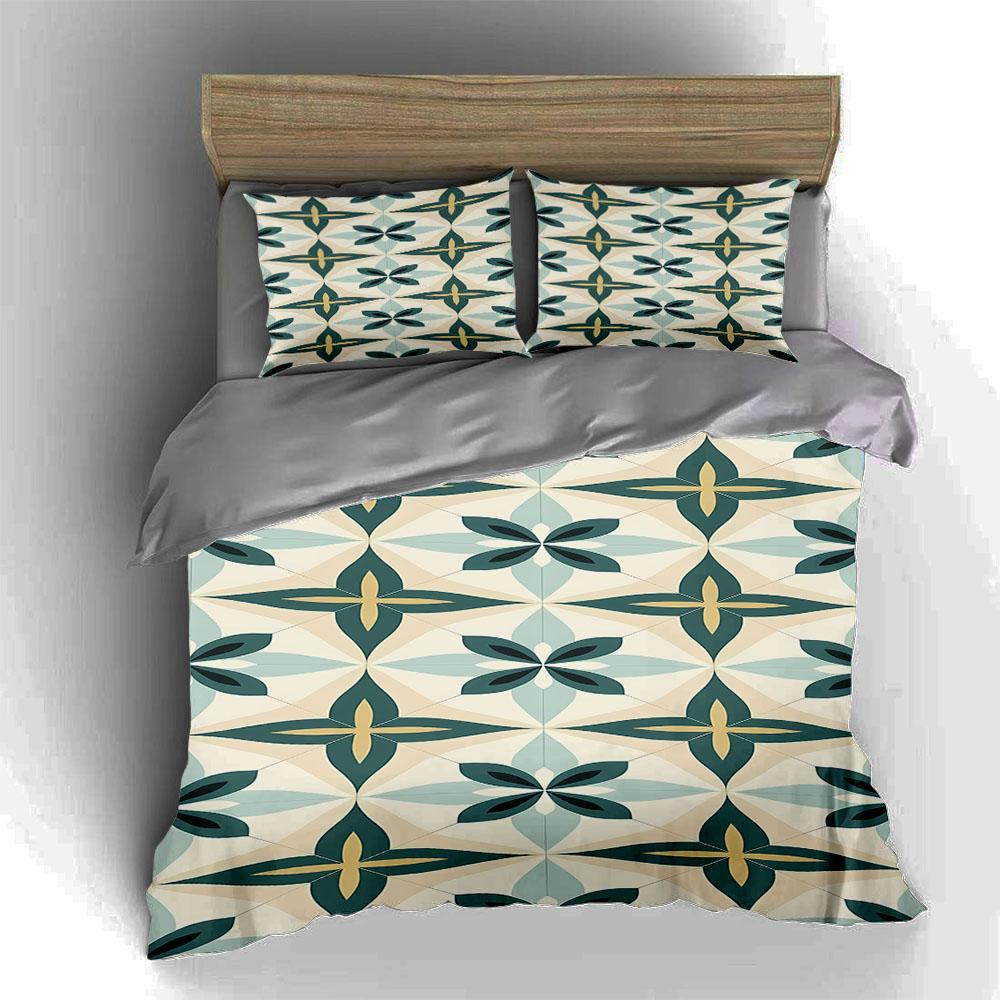 Geometric floral pattern. Bedding Duvet cover sets Duvet covers Pillowcases gifts (1 * Duvet Cover 2 * Pillowcases, without duvet insert)
