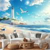 One party banner a coastal style lighthouse beach scene background decoration backdrop photo prop polyester banner decoration