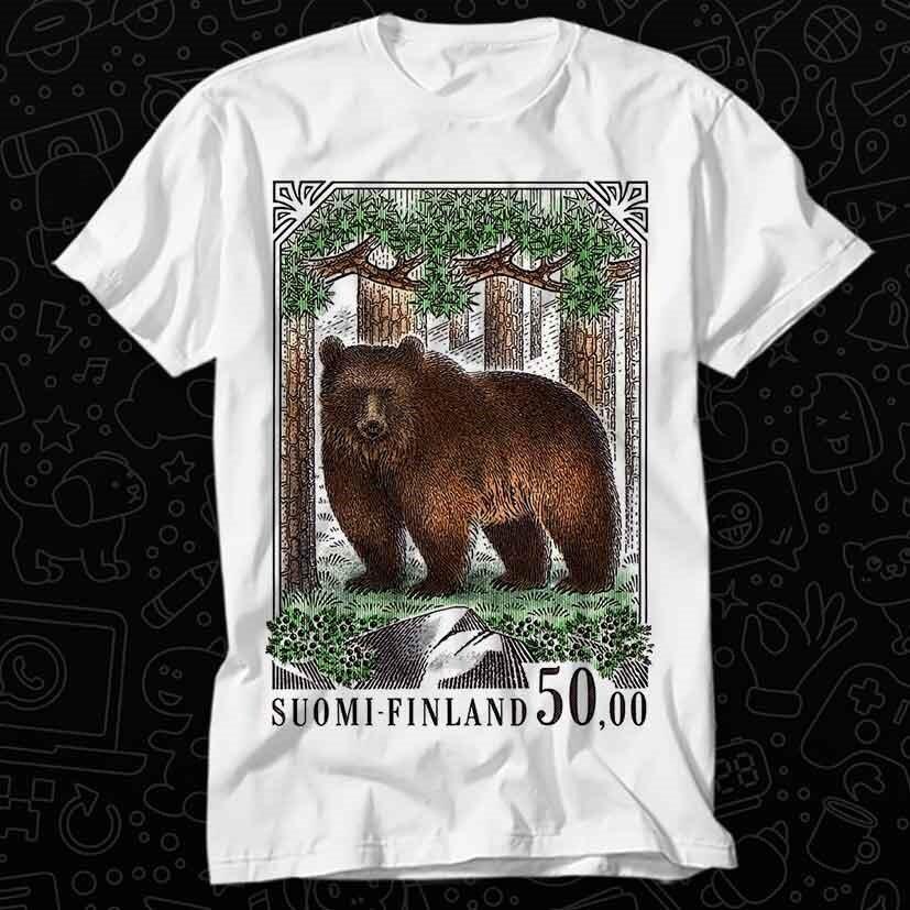 

1989 Finland Brown Bear Postage Stamp T Shirt 531 3XL