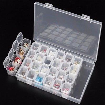 28Slots Stickerei Diamant Malerei Zubehör Aufbewahrungsbox Fall Nail Art Halter