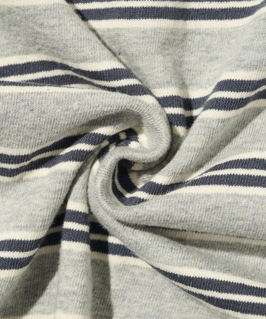 TAILOR STUDIO Classic Striped Short Sleeve T-Shirt (Grey)