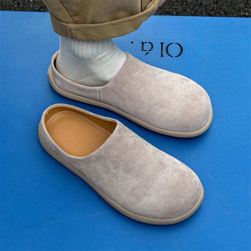 

Thick-soled bag head Boken shoes 2025 new one-pedal outer wear couple slippers 45789-55789 white-J 39