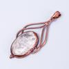 Oval Fossil Coral Gemstone Engagement Electroformed Handcrafted Pendant Copper V-52