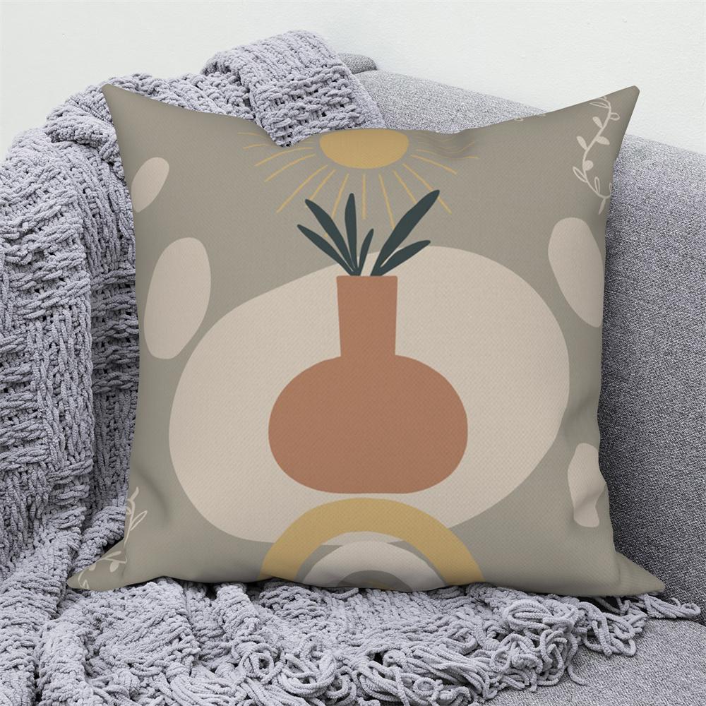 Home Sofa Office Cushion Pillowcase Wholesale  Nordic Style Abstract Plant Floral