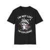 Funny I'm Not Lost I'm Exploring Racoon Hiking Hiker Adventure Lover Gift TShirt