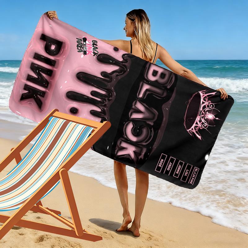 blackpink Print Beach Towel, Large Soft Quick Dry Towel for Beach Camping Swimming