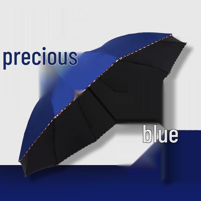 Extra Large Black Glue Edge Business Umbrella - 10 Ribs, British Style, Rain & Sun Protection, Customizable Logo, Perfect for Gifting & Advertising