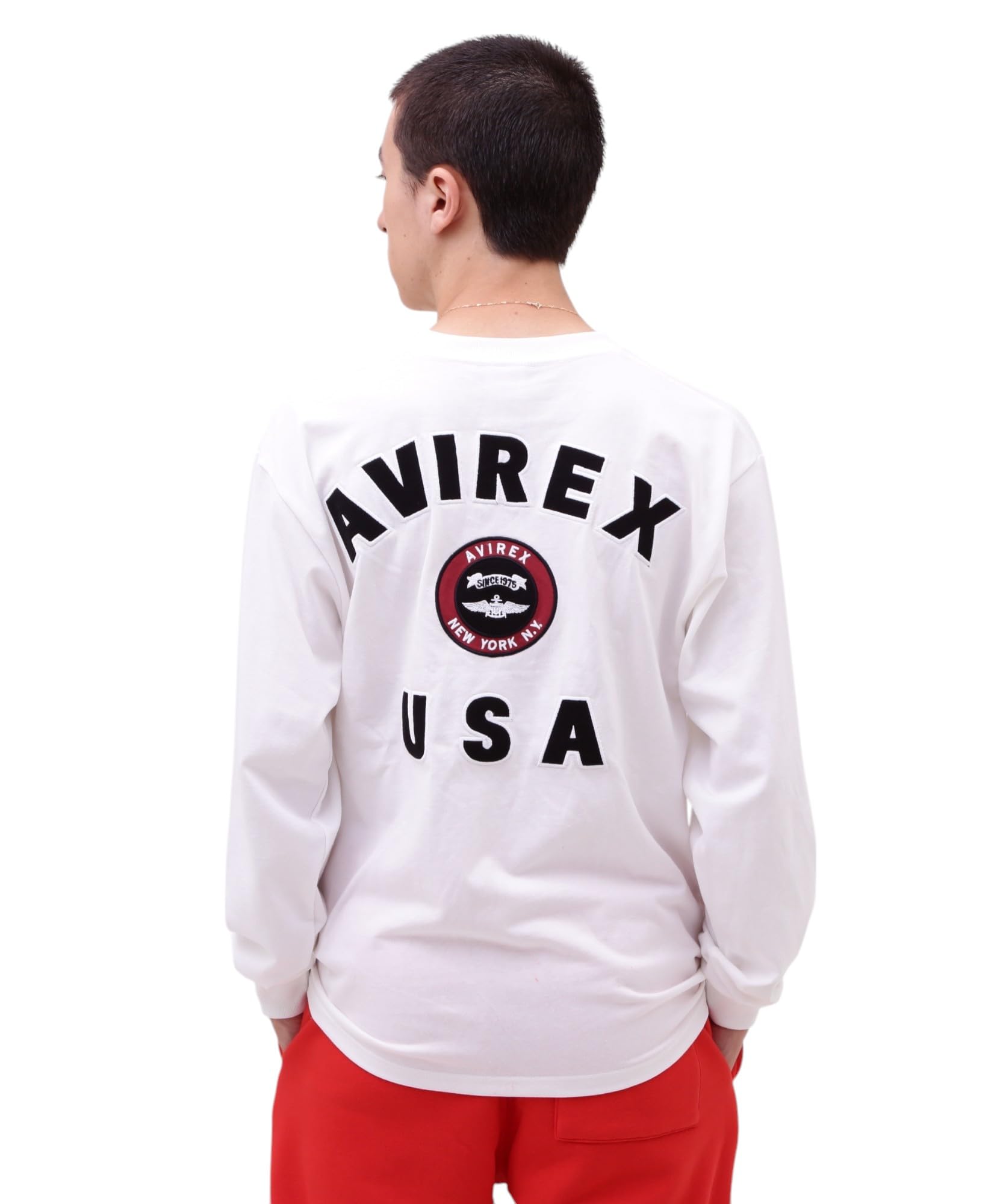 AVIREX VARSITY LOGO Футболка с длинным рукавом M 033 белый 783-5930018