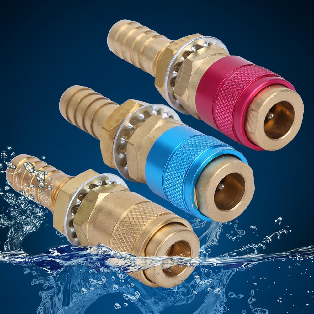 3pcs M10 Red+Yellow+Blue Water Cooled&Gas Adapter Quick Connector Fitting For TIG Welding Torch