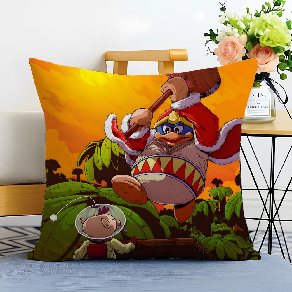 KKing Dedede Cushion Cover Washable Linen Pillowcase Soft for Sofa Bed Cozy Home Room Decor