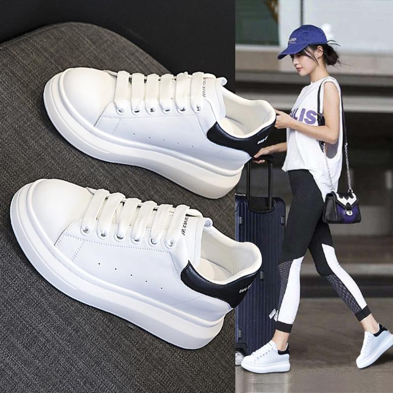 Little white shoes women's shoes spring 2025 new casual fashion women's shoes trendy shoes 2025 versatile inner height-increasing board shoes