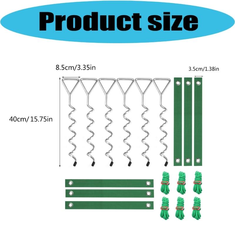 Tree Support Kit with Twist-In Soil Stakes, Grommet Ties and Tie Ropes for Freshly Planted Trees in Yard Spaces