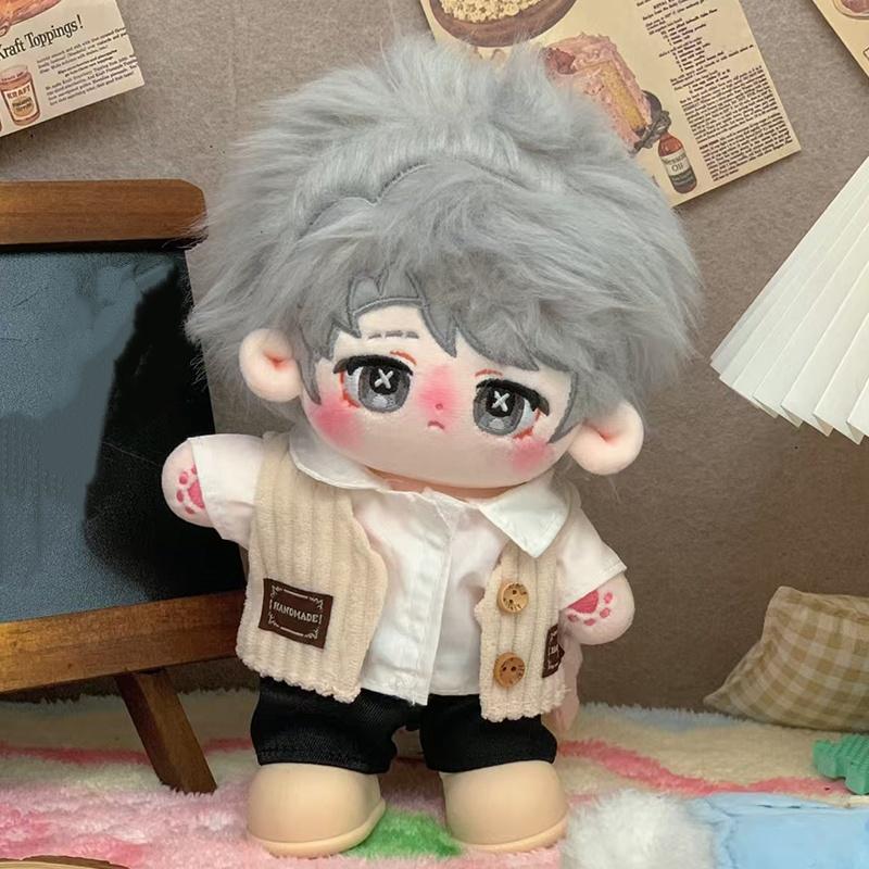 20cm Cute Cartoon Idol Cotton Doll Stuffed Plush Toy Dolls Can Change Clothes Fans Collection Gift for Girls Boys Kids