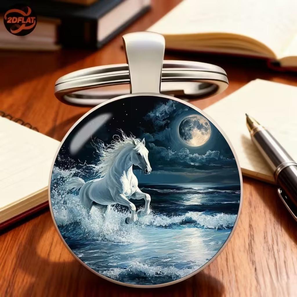 Abzeichen Zeit Edelstein Schlüsselanhänger Anhänger Cross Border Zubehör Metall Schlüsselanhänger